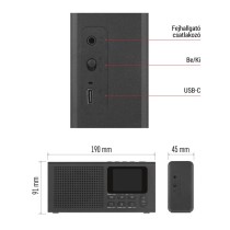 Hordozható rádió Bluetooth, DAB / DAB+ / FM, fekete színű
