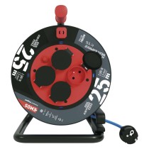 Przedłużacz zwijany mrozoodporny 25 m / 4 gniazda / niebieski / PVC / 230 V / 1,5 mm2