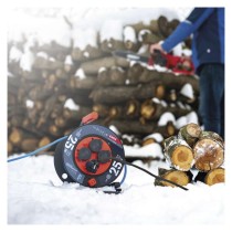 Przedłużacz zwijany mrozoodporny 25 m / 4 gniazda / niebieski / PVC / 230 V / 1,5 mm2