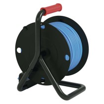 Przedłużacz zwijany mrozoodporny 25 m / 4 gniazda / niebieski / PVC / 230 V / 1,5 mm2