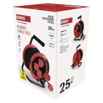 Przedłużacz zwijany ogrodowy 25 m / 4 gniazda / guma / 230 V / 1,0 mm2 / IP44