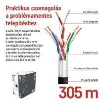 EMOS FTP kábel CAT 5E , outdoor, 305m