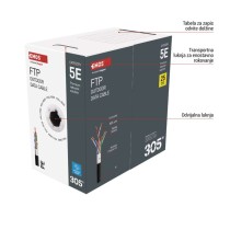 Kabel CAT5E FTP, outdoor, 305M