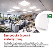 LED panel LUXXO backlit 60×60, štvorcový vstavaný biely, 22W neutrálna b.