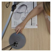 LED stolná lampa KAREN, sivá