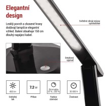 LED stolní lampa CHASE, černá