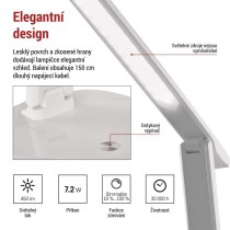 LED stolní lampa CHASE, bílá
