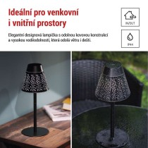 LED stolní lampa GRACE, nabíjecí, černá