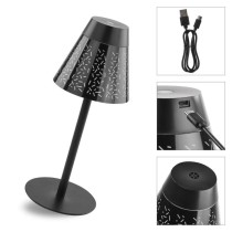 LED stolní lampa GRACE, nabíjecí, černá