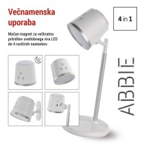 Namizna LED svetilka ABBIE, polnilna, bela