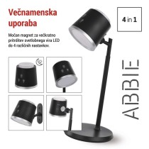 Namizna LED svetilka ABBIE, polnilna, črna