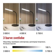 Namizna LED svetilka OSCAR črna