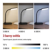 LED stolní lampa MOLLY, černá