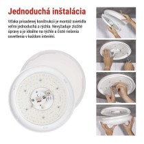 LED stropné svietidlo TIVI, A CLASS, MW sensor, okrúhle biele 12,5W, IP44, Neutrálna biela