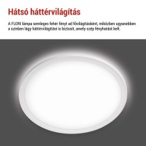 LED felületi lámpatest FLORI kerek, fehér, 18W, semleges fehér