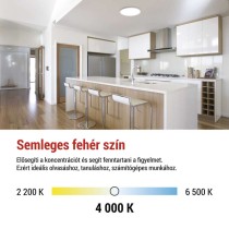 LED felületi lámpatest FLORI kerek, fehér, 18W, semleges fehér