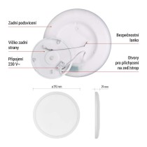 LED přisazené svítidlo FLORI kruhové, bílé, 18W, neutrální bílá