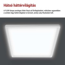 LED felületi lámpatest FLORI négyzet, fehér, 18W, semleges fehér