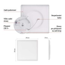 LED přisazené svítidlo FLORI čtvercové, bílé, 18W, neutrální bílá