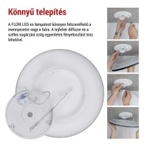 LED felületi lámpatest FLORI fekete, fehér, 18W, semleges fehér