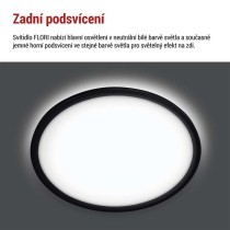 LED přisazené svítidlo FLORI kruhové, černé, 18W, neutrální bílá