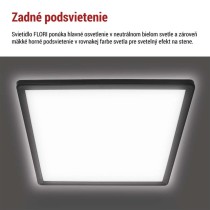 LED prisadené svietidlo FLORI štvorcový, čierné, 18W, neutrálna biela