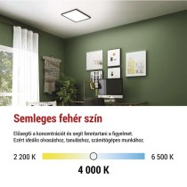 LED felületi lámpatest FLORI négyzet, fekete, 18W, semleges fehér