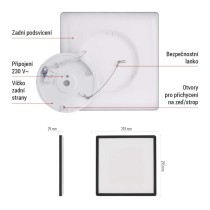 LED přisazené svítidlo FLORI čtvercové, černé, 18W, neutrální bílá