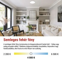 LED mennyezeti lámpatest TIVI, A CLASS, kerek, fehér 19W, IP44, Természetes fehér