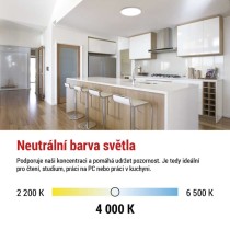 LED přisazené svítidlo FLORI kruhové, bílé, 22W, neutrální bílá