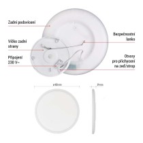 LED přisazené svítidlo FLORI kruhové, bílé, 22W, neutrální bílá