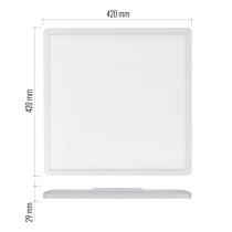 LED prisadené svietidlo FLORI štvorcový, biele, 22W, neutrálna biela