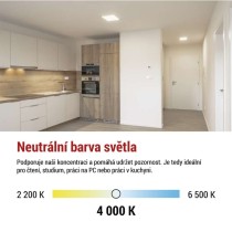 LED přisazené svítidlo FLORI čtvercové, bílé, 22W, neutrální bílá