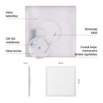LED felületi lámpatest FLORI négyzet, fehér, 22W, semleges fehér