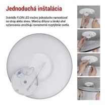 LED prisadené svietidlo FLORI okrúhle, čierné, 22W, neutrálna biela