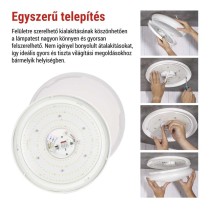 LED mennyezeti lámpatest TIVI, A CLASS,  MW, kerek, fehér 8,6W, IP44, Természetes fehér