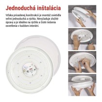 LED stropné svietidlo TIVI, A CLASS, MW sensor, okrúhle biele 8,6W, IP44, Neutrálna biela