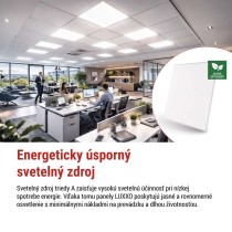 LED panel LUXXO backlit 60×60, štvorcový vstavaný biely, 22W neutrálna b. UGR