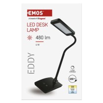 LED stolná lampa Eddy, čierna