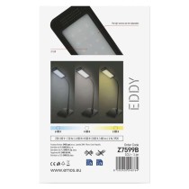 LED stolná lampa Eddy, čierna