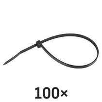 Stahovací páska 250×4,8 mm, černá, 100 ks