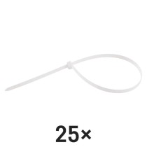 Stahovací páska 450×7,6 mm, bílá, 25 ks