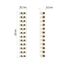 Šroubová svorkovnice 12× 6–10 mm2, 450 V, bílá, 10 ks