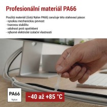 Stahovací páska 200×3,5 mm, bílá, 100 ks