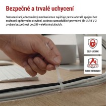 Stahovací páska 300×3,5 mm, bílá, 100 ks