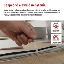 Sťahovacia páska 300×3,5, biela, 100 ks