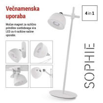 Namizna LED svetilka SOPHIE, polnilna, bela