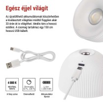 EMOS Sophie LED asztali lámpa, újratölthető, fehér