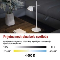 Namizna LED svetilka SOPHIE, polnilna, bela