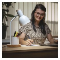 Stolní lampa POPPY na žárovku E27, bílá